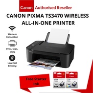 Canon PIXMA TS3470 Wifi Printer All-In-One Home/Photo Printer Included Ink Set