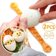 2Pcs/Set Cooked Eggs Cutter Fancy Cut Eggs Household Boiled Eggs Creative Cooking Tool Bento Mold Ki
