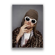 30x40cm With Frame Kurt Cobain Rock Music Band Singer Wall Art Picture Posters and Prints Canvas Pai
