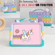 For Tablet Samsung Galaxy Tab A 10.1 2019 SM-T510 SM-T515 Case 10.1 inch Unicorn Case Cute Soft Glue Casing Shockproof Bracket Support Cover