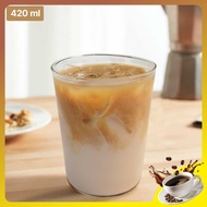 CIQ Aesthetic Glass Coffee Dirty Latte Tea Minimalist Glass 420ml - CQ-420