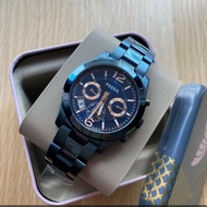 Fossil ES4093 Perfect Boyfriend Multifunction Chronograph Quartz Watch Navy Blue Stainless Steel Bra