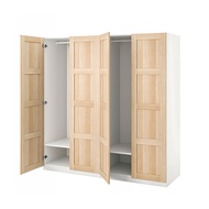 PAX/BERGSBO 衣櫃/衣櫥, 白色/染白橡木紋, 200x60x201 公分