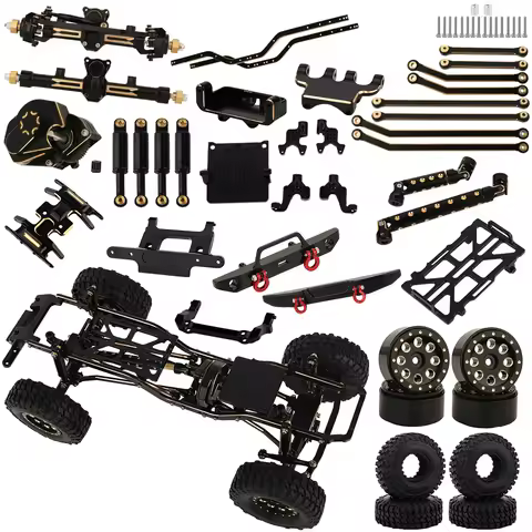 Brass Gearbox Drive Shaft Skid Plate Chassis Linkages Alloy Bumper Mount For RC 1/24 Axial SCX24 AXI