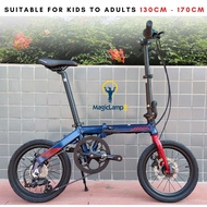 SG Ready Stock - Java X1 7Speed 16 Inch Shimano Folding bike Foldie Kids Adults All Suitable - Magic