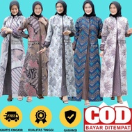 Baju Gamis Batik Wanita Dewasa Jumbo Modern Terbaru Kombinasi Lebaran