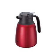 【孔雀Peacock】1.0L 真空斷熱 不鏽鋼保溫壺 (一鍵按壓)-紅色