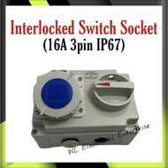 #16Amp 3Pin #IP67 Interlock Socket with Switch