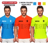 Neon Color Sparco Polo T Shirt Dry Fit Motorsport Racing Casual Fashion Motorcross Motorbike Baju Ko