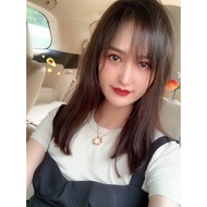 Car 18K rose gold full diamond round necklace AU750 collarbone chain fashion haute couture accessori