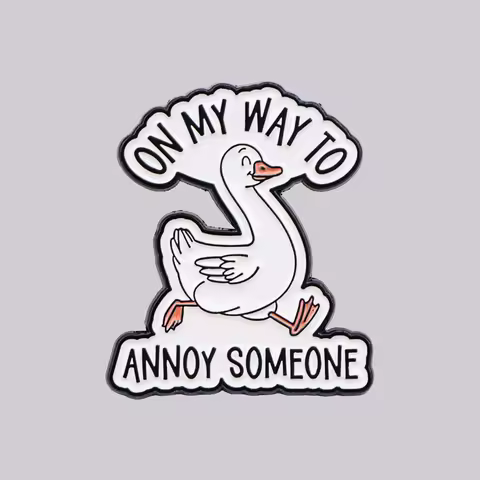 ON MY WAY TO ANNOY SOMEONE Enamel Pin Funny Duck Brooch Lapel Pins Badge on Backpack Clothing Access