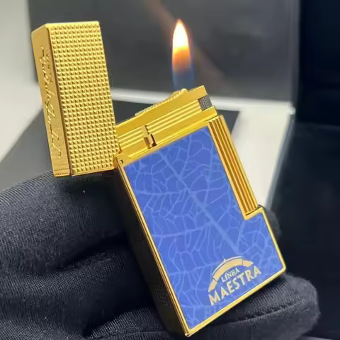 S.T. Dupont lighter, Partagas co-branded, crisp sound lighter, top quality, original bottom plum scr