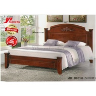 Yi Success Captain Wooden Queen Bed Frame / Quality Queen Bed / Katil Queen Kayu / Wooden Double Bed / Bedroom Furniture