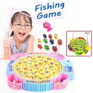 FISHING SET TOYS Fishing Toy Musical Rotating Fishing Game Toys Children Educational Toys MAINAN MEM