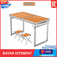 PROMO!! Meja Lipat GRATIS 2 KURSI / Meja Lipat Portable / Meja Lipat Koper / Meja Laptop Lipat Portable / Meja Lipat Belajar / Meja Kerja Uk 120cm x 60cm /  KOKOH dan Praktis di Bawa Kemana Aja