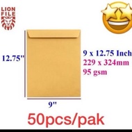 50pcs 9" x 12.75" Super Brown Envelope / Sampul Surat Coklat 9 x 12.75 Inch / 229mm x 324mm A4 Size