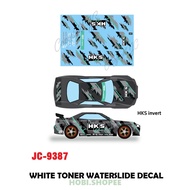 JC387 - HKS INVERT DECALS Hotwheels 1:64 diecast custom white toner waterslide decals