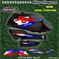 WIN 100 COOL PREMIUM TRANSPARENT STICKERS HONDA RACING 44 STICKER LINES ALREADY CUT