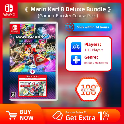 Mario Kart 8 Deluxe Bundle (Game + Booster Course Pass) Nintendo Switch Game Deals Physical Game Car