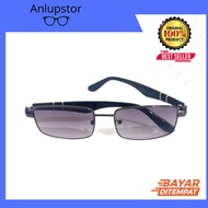 HITAM 2 IN 1 READING AND WALKING GLASSES/DOUBEL FOCUS GLASSES BLACK LENS