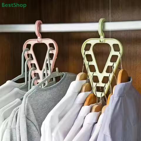 ♥♥♥Multi-functional Triangular 9-hole Clothes Hanger,Rotatable Clothing Storage Rack