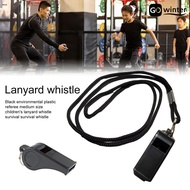 [GW]Survival Whistle with Lanyard Loud Crisp Sound Buckle Design Portable Warning Accessory Outdoor Sports Referee Coach Whistle Survival Equipment