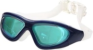 Myopia Swimming goggles large frame Professional swimming glasses anti fog arena diopter Swim Eyewear water glasses (Color : Blue)