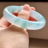 冰種 天然翡翠 緬甸 A玉 玉鐲 • 冰種飄花翡翠福鐲