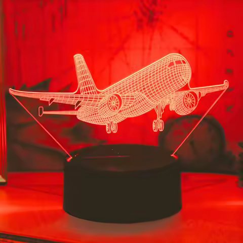 3D night light creative airplane design as a special gift for friends, decorating the room atmospher