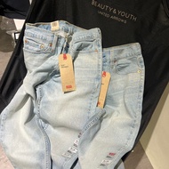** Mars * Super Popular American Version Light Color Jeans Levis 510 Narrow Tube Elastic