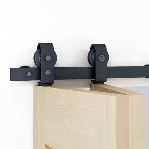 DIYHD 710mm Bi-Fold Sliding Barn Door Hardware,Folding Closet Door Track Kit,Fit MAX Door Size:610mm
