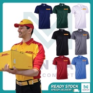 dhl polo travel jersey baju berkolar collar shirt quick dry unisex logistics frontliner rider pos te