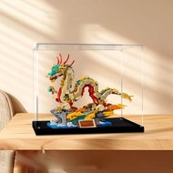 Lego Storage Box Acrylic Display Case For 80112 Auspicious Dragon Popmart Labubu Zimomo Figure Colle