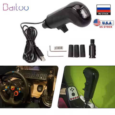 PC USB High Low Gear Simulator Shifter Knob USB Gearshift Knob For Logitech G923 G29 G27 G25 TH8A Fo