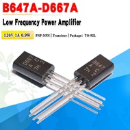 20PCS/lot brand new 2SB647A B647 2SD667A D667 Amplifier transistor TO-92L 120V 1A quality assurance