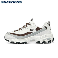 ใหม่ Skechers รองเท้าวิ่งสำหรับผู้ชายและผู้หญิงพื้นรองเท้าหนาทึบสูงรองเท้าคุณพ่อสีดำและรองเท้าลำลองสีขาว