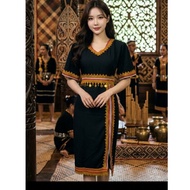 BORNEO DRESS DRESS LACE GOLD KAAMATAN DRESS DRESS KADAZAN DUSUN MODEN DRESS DINNER BLACK DRESS SABAH