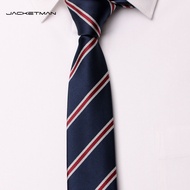 Jacketman Men British Twill Dark Blue Tie 6cm K-style Ultra Narrow Preppy Style Tie Gift Box