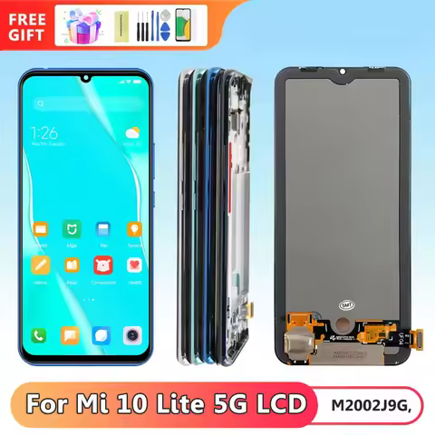 6.57'' Super AMOLED Mi 10 Lite 5G Screen Assembly, for Xiaomi Mi 10 Lite 5G M2002J9G M2002J9S Lcd Di