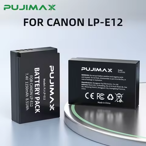 PUJIMAX LP-E12 LP E12 LPE12 Battery for Canon EOS M10,M50, EOS M100,M200 100D Kiss X7 Rebel SL1 Digi