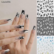 Louislife 1 Sheet Mirror Thorny Nail Sticker for Decorations Fashion Flame Nails Stickers Accessorie