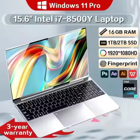 New 15.6 Inch Windows 11 Laptops Intel Core i7-8500Y / N5095 16GB RAM 256GB/512G/1TB ROM Notebook PC