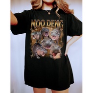 🍎🥐 Moo Deng Bootleg Rap Shirt | Vintage 90s Graphic Tee, Cute Moo Deng T-Shirt  S-5XL🍎🥐