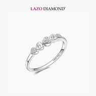 LAZO DIAMOND Band of Hearts Diamond Ring in 9k White Gold