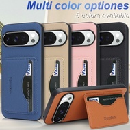 Business Textured Leather Card Holder Back Case For Google 9 Pro XL Pixel 9a Pixel 8 Pixel 8 Pro Pix
