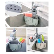 廚房用具水槽瀝水掛袋小置物架海綿水池收納用品掛籃瀝水架 #0477