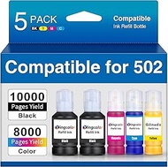 Compatible Refill Ink Bottles Replacement for 502 T502 Ink Ecotank ET-2750 ET-3750 ET-4750 ET-2760 E