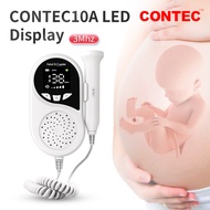 CONTEC 10A Pocket Fetal Doppler Prenatal Heart Rate Monitor Free Gel 3Mhz Probe LED Screen