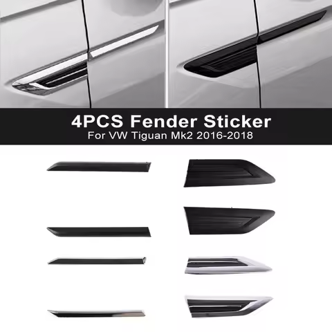4PCS Car Door Side Wing Emblem Badge Sticker Cover Trim For VW Tiguan Mk2 2016 2017 2018 Styling Mou