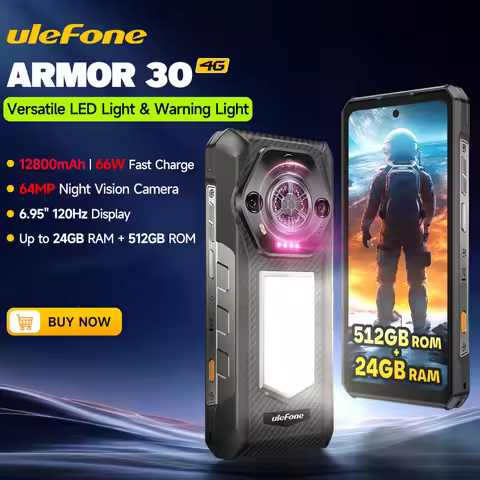 Ulefone Armor 30 Pro Rugged Phone Android 15 Smartphone 24GB+512GB 12800mAh 64MP Night Vision Dual S